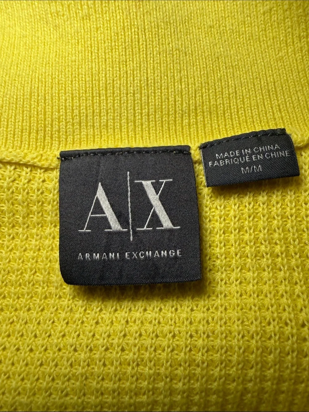 Armani Exchange AX Spellout Colorblock Half Zip Sweater Y2K Size Medium